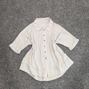 Oli And Hali Creamy Yellow Patch Oversized Sweater Shirt Size Small Medium